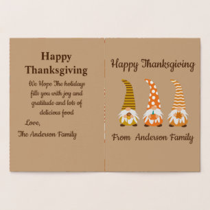 Prettige Thanksgiving Grappige Kabouters Kerstkaar Folie Kaarten