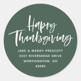 Prettige Thanksgiving jager groene retouradres Ronde Sticker