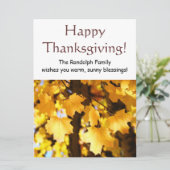 Prettige Thanksgiving Kaarten Uitnodigingen Voeg U (Staand voorkant)