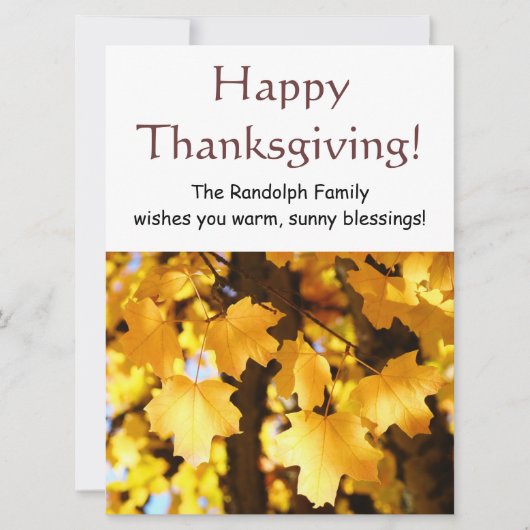 Prettige Thanksgiving Kaarten Uitnodigingen Voeg U (Voorkant)