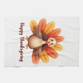 Prettige Thanksgiving-kalkoen Keukenhanddoek
