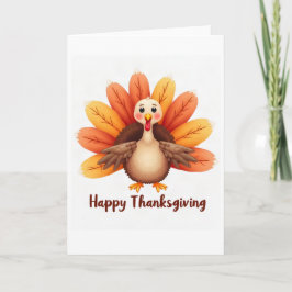 Prettige Thanksgiving-kalkoenkaart Kaart
