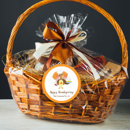 Prettige Thanksgiving-kalkun serveert taart en ijs Ronde Sticker