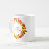 Prettige Thanksgiving Krans Koffiemok (Voorkant links)
