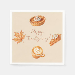 Prettige Thanksgiving Laat Pompoentaart Over Servet