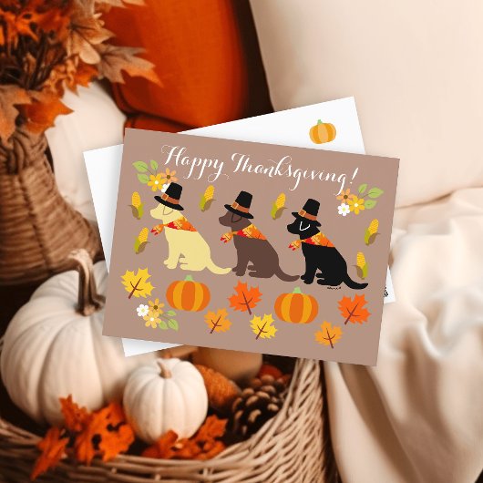 Prettige Thanksgiving Labrador Silhouette Briefkaart