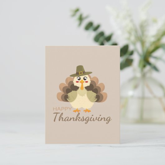 Prettige Thanksgiving Lieve Kalkoen Feestdagenkaart (Staand voorkant)