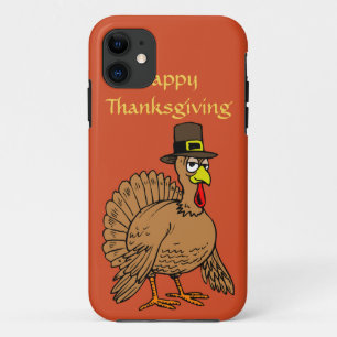 Prettige Thanksgiving Lieve Kalkoen Pilgrim Cartoo Case-Mate iPhone Case
