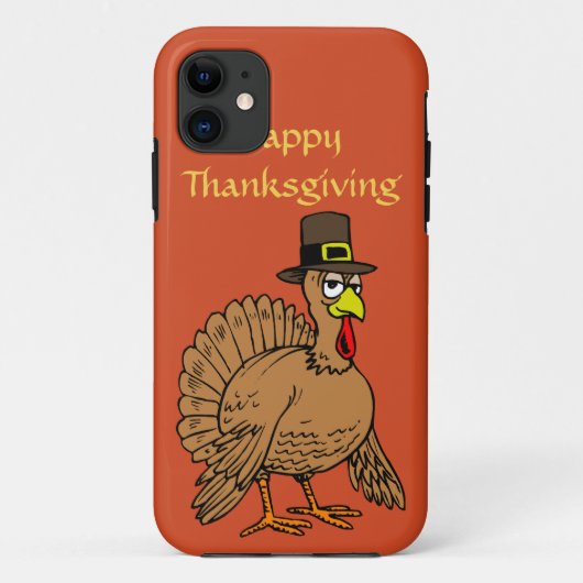 Prettige Thanksgiving Lieve Kalkoen Pilgrim Cartoo Case-Mate iPhone Case (Achterkant)