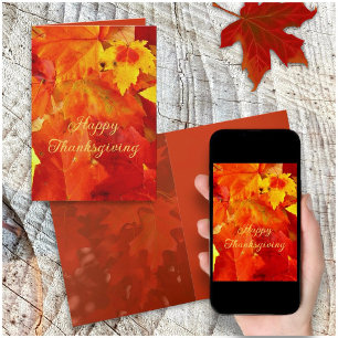 Prettige Thanksgiving Oranje Bladeren Berichtkaart Feestdagen Kaart