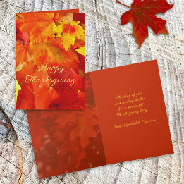 Prettige Thanksgiving Oranje Bladeren Berichtkaart Feestdagen Kaart