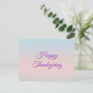 Prettige Thanksgiving-pastelgradiëntansichtkaart Feestdagenkaart