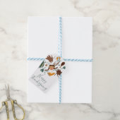 Prettige Thanksgiving-pilgrim Fall Greenery Doodle Cadeaulabel (Met Touw)