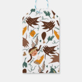 Prettige Thanksgiving-pilgrim Fall Greenery Doodle Cadeaulabel (Achterkant)