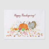 Prettige Thanksgiving Pompoen Met Kalkoen Tissuepapier (Voorkant)