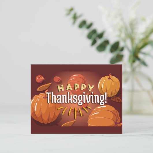 PRETTIGE THANKSGIVING POMPOENEN BRIEFKAART (Staand voorkant)