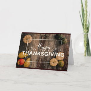 Prettige Thanksgiving Pompoenen op Rustiek Hout Kaart
