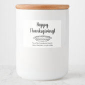 Prettige Thanksgiving pompoentaart aangepaste teks Voedselcontainer Etiket (Voorkant)