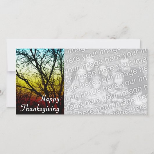 prettige thanksgiving (spookboom) feestdagenkaart (Voorkant)
