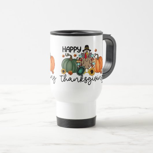 Prettige Thanksgiving T-shirt | Herfst Vakantie Tu Reisbeker (Voorkant rechts)