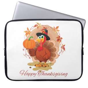 Prettige Thanksgiving-typografie Laptop Sleeve