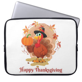 Prettige Thanksgiving-typografie Laptop Sleeve