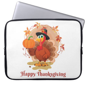 Prettige Thanksgiving-typografie Laptop Sleeve