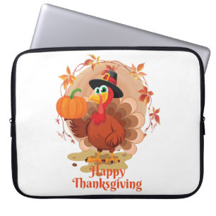 Prettige Thanksgiving-typografie Laptop Sleeve