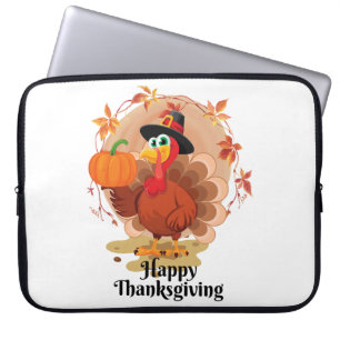 Prettige Thanksgiving-typografie Laptop Sleeve