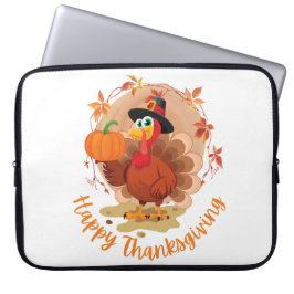 Prettige Thanksgiving-typografie Laptop Sleeve