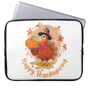 Prettige Thanksgiving-typografie Laptop Sleeve