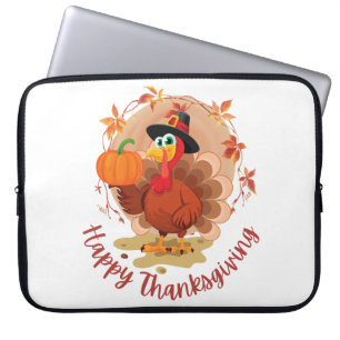 Prettige Thanksgiving-typografie Laptop Sleeve