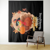 Prettige Thanksgiving-typografie wandtapijt Wandkleed (In situ)