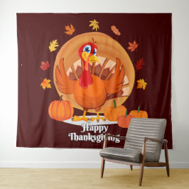 Prettige Thanksgiving-typografie wandtapijt Wandkleed