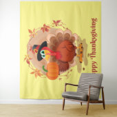 Prettige Thanksgiving-typografie wandtapijt Wandkleed (In situ)