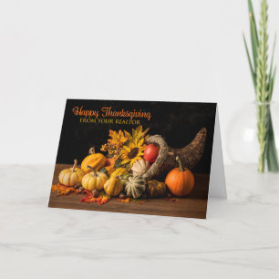 Prettige Thanksgiving Van Makelaar Prachtige Hoorn Feestdagen Kaart