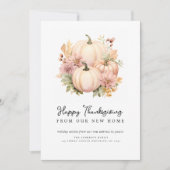 Prettige Thanksgiving verhuisberichtkaart Feestdagenkaart (Voorkant)