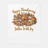 Prettige Thanksgiving Verzamel Met Vreugde Fleece Deken (Voorkant)