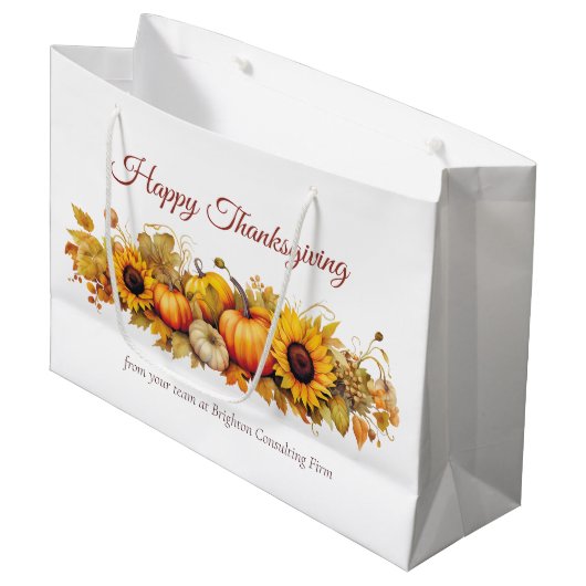 Prettige Thanksgiving Vintage Pompoenen Aangepaste Groot Cadeauzakje (Voorkant Gekanteld)