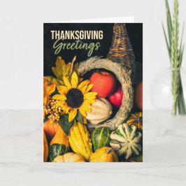 Prettige Thanksgiving Voor Iedereen Mooie Hoorn De Feestdagen Kaart