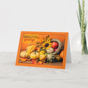 Prettige Thanksgiving Voor Iedereen Mooie Hoorn De Feestdagen Kaart