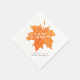 Prettige thanksgiving waterverf esdoornblad servet
