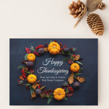 Prettige Thanksgiving Zakelijke Pompoen Krans Mode