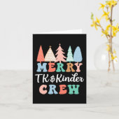 Prettige TK en Kinder Crew kleuterlehrer Kerstmis Kaart (Gele Bloem)