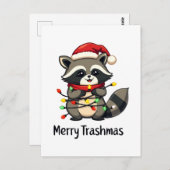 Prettige Trashmas Grappige Wasbeer Kerstvakantie  Briefkaart (Voorkant / Achterkant)
