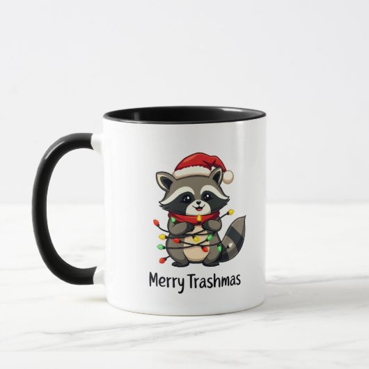 Prettige Trashmas Grappige Wasbeer Kerstvakantie Mok (Links)