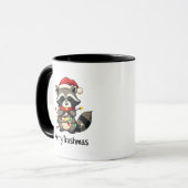 Prettige Trashmas Grappige Wasbeer Kerstvakantie Mok (Voorkant links)