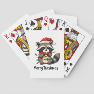 Prettige Trashmas Grappige Wasbeer Kerstvakantie Pokerkaarten