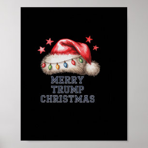 Prettige Trump Kerstmis Feestelijke Kerstman Muts Poster