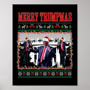Prettige Trumpmas Donald Trump Kerstman Familie Ke Poster